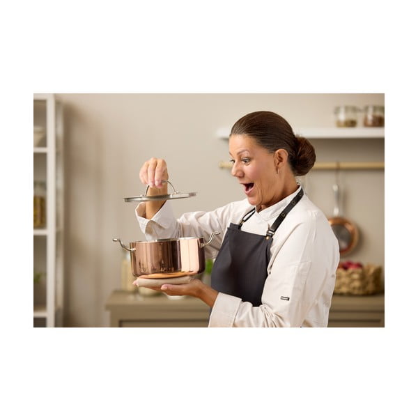 Pentola in acciaio inox e rame con coperchio incluso adatta all'induzione 3 l – Blomsterbergs-image-3