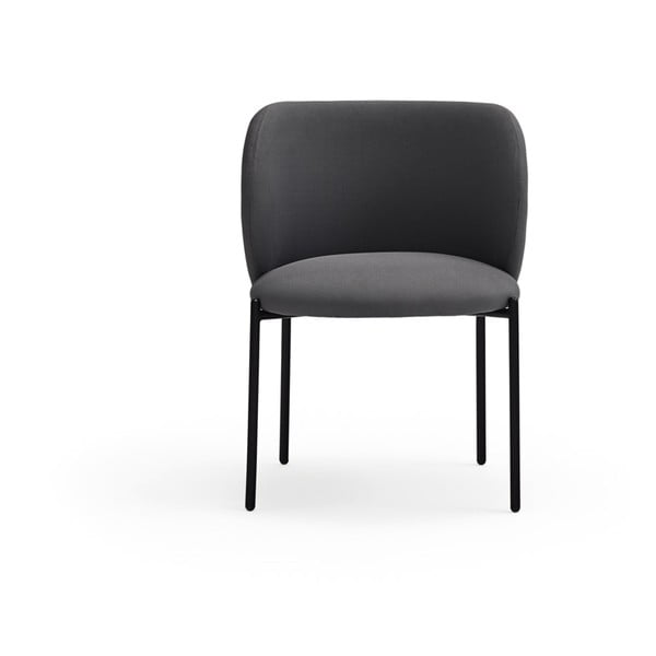 Set di sedie da pranzo grigio scuro in imbottito 2 pz Mogi – Teulat-image-3