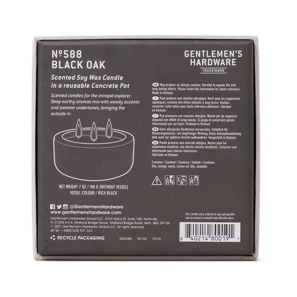 Candela di soia profumata tempo di combustione 40 h Black Oak - Gentlemen's Hardware-image-3