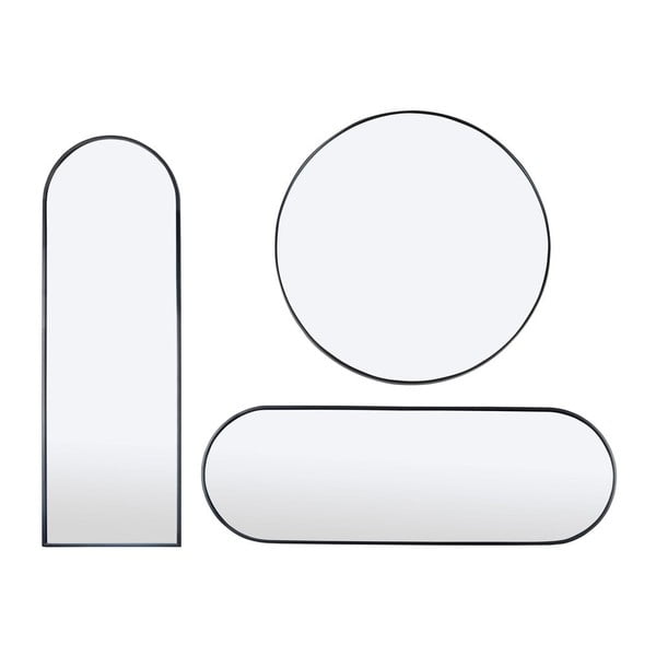 Specchio da parete nero , ø 80 cm Layla - Bonami Essentials-image-3