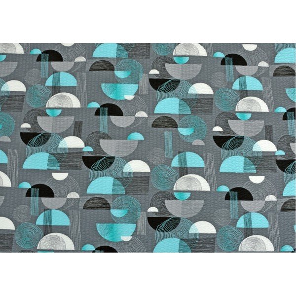 Lenzuolo singolo in crêpe grigio e turchese 140x220 cm Arch - Unknown-image-1
