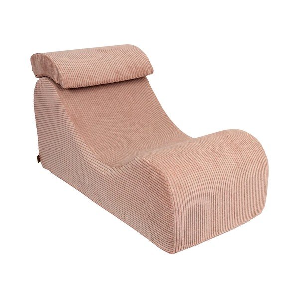 Poltrona per bambini color salmone con rivestimento in velluto a coste Wave – Meowbaby-image-2