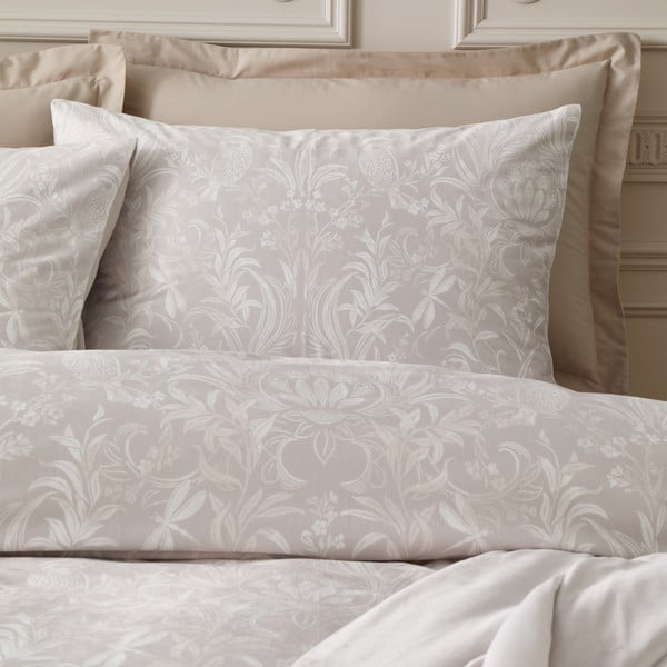 Set copripiumino e federa beige in velluto per letto matrimoniale 200x200 cm Bridgerton Regal Birds – Catherine Lansfield-image-2