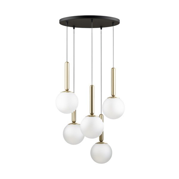 Lampadario dorato con paralume in vetro ø 34 cm One – Squid Lighting