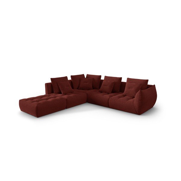 Divano angolare rosso (angolo sinistro/verso L) Bloom - Micadoni Home-image-2