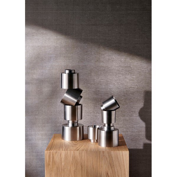 Tazzine in set per espresso/con parete doppia argentate in acciaio inox 2 pz Makoto Steel – Blomus-image-2