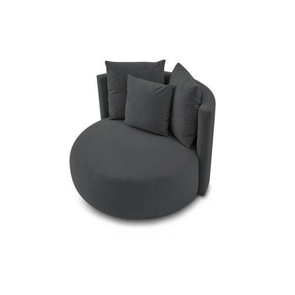 Poltrona grigio scuro con rivestimento in velluto Cesar – Bobochic Paris-image-4