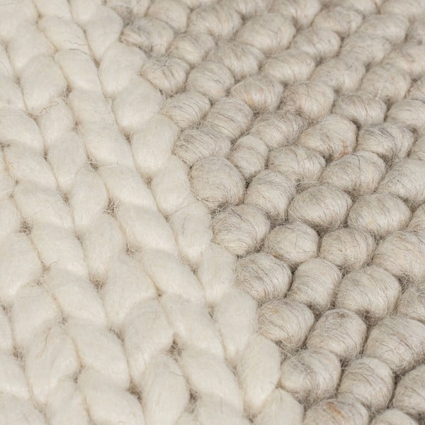 Passatoia beige tessuta a mano in misto lana 60x230 cm Minerals Patchwork - Flair Rugs-image-3