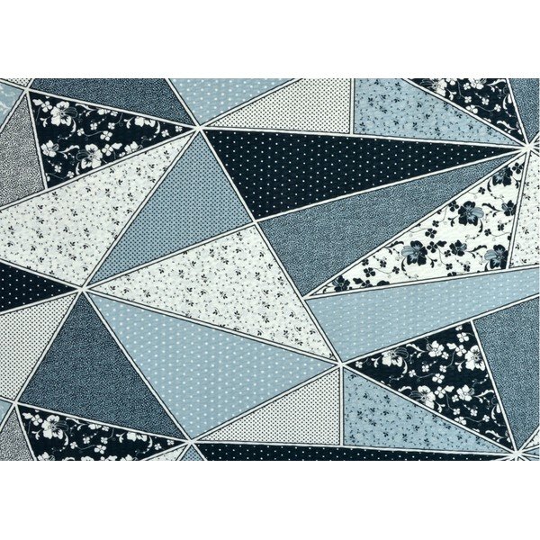 Biancheria da letto matrimoniale in crêpe bianco e blu 200x220 cm Triangle - Unknown-image-1