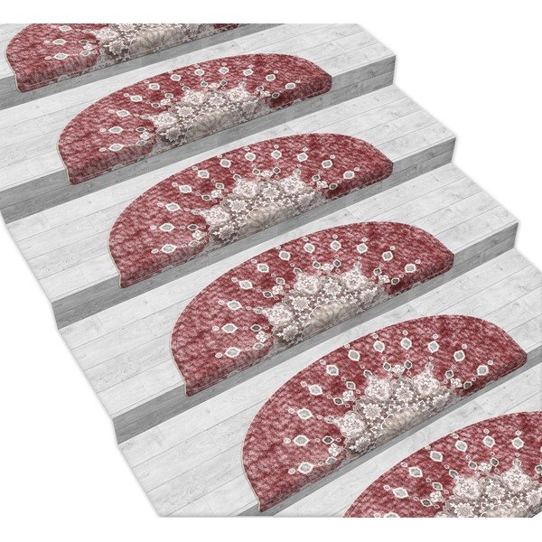 Gradini rossi in set da 16 pezzi 65x20 cm Chakra - Vitaus-image-1