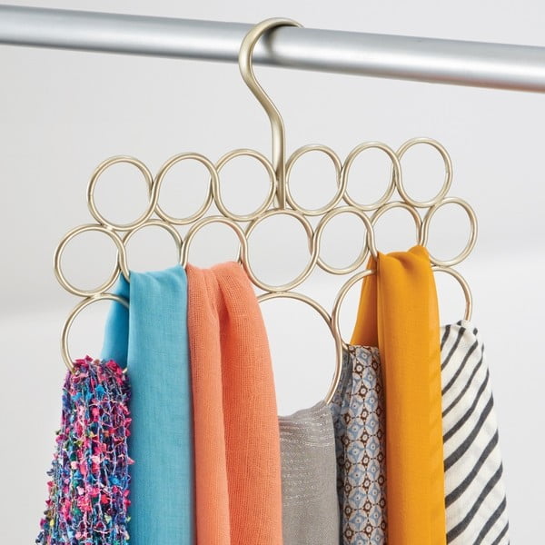 Appendino in metallo per asciugamani, sciarpe e vestiti in oro , lunghezza 29 cm Axis - iDesign-image-1