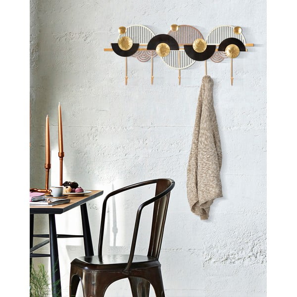 Appendiabiti da parete in oro e nero Art - Mauro Ferretti-image-1