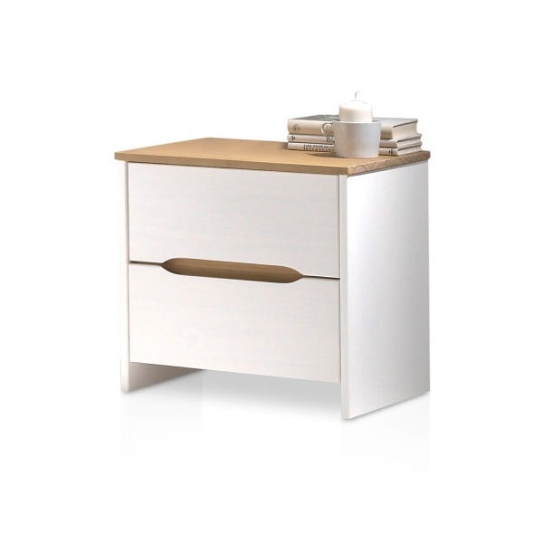 Comodino in legno di pino bianco Elisa - Marckeric-image-1