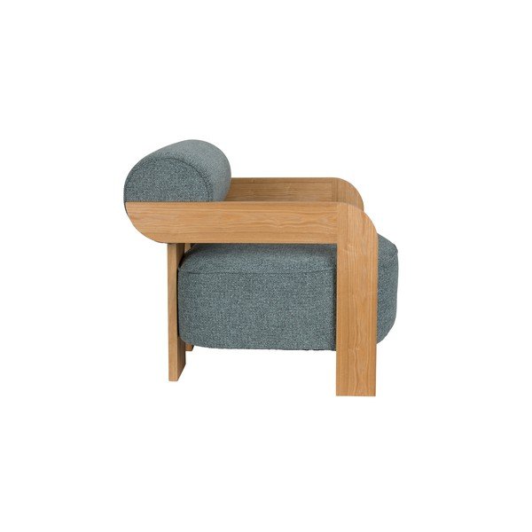 Poltrona blu polveroso con rivestimento in bouclé Oolong – Zuiver-image-4