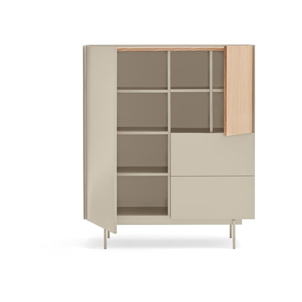 Cassettiera alta beige/naturale in rovere 100x45 cm Otto - Teulat-image-3