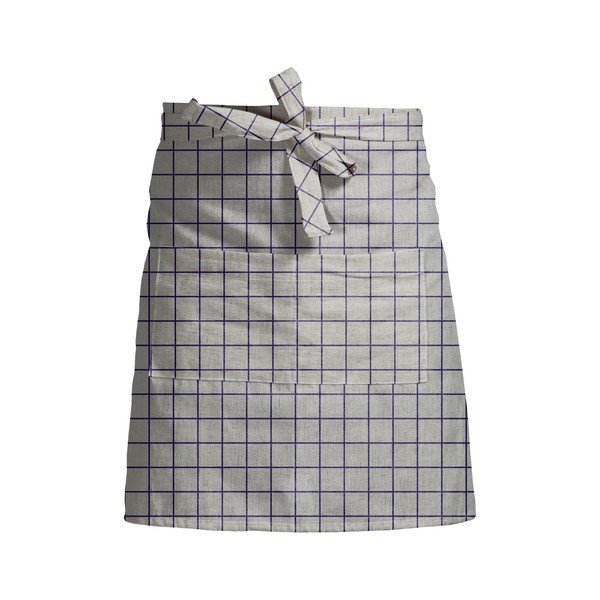 Grembiule a quadri grigio con Delantal in lino Simple Squares - Really Nice Things