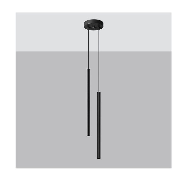 Lampadario nero in metallo ø 15 cm Fideus – Sollux-image-1