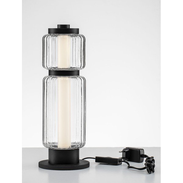 Lampada da tavolo LED nera opaca in vetro (altezza totale 39 cm) Liesa – Nova Luce-image-3