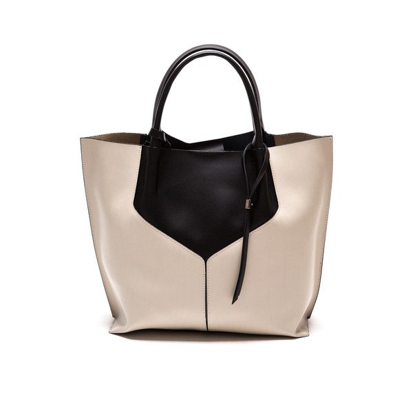 Kožená kabelka Anna Luchini 86 Nero Beige