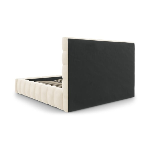 Letto matrimoniale imbottito beige con contenitore con griglia 180x200 cm Bali - Cosmopolitan Design-image-4