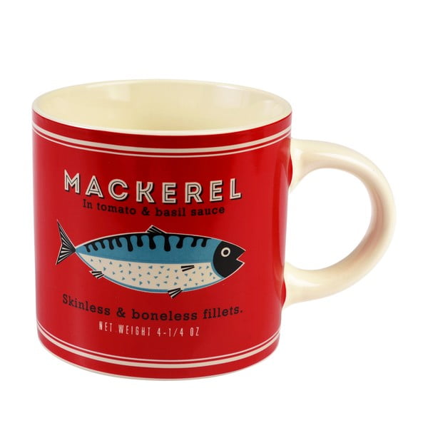 Tazza rossa/color crema in ceramica 350 ml Fish – Rex London-image-2