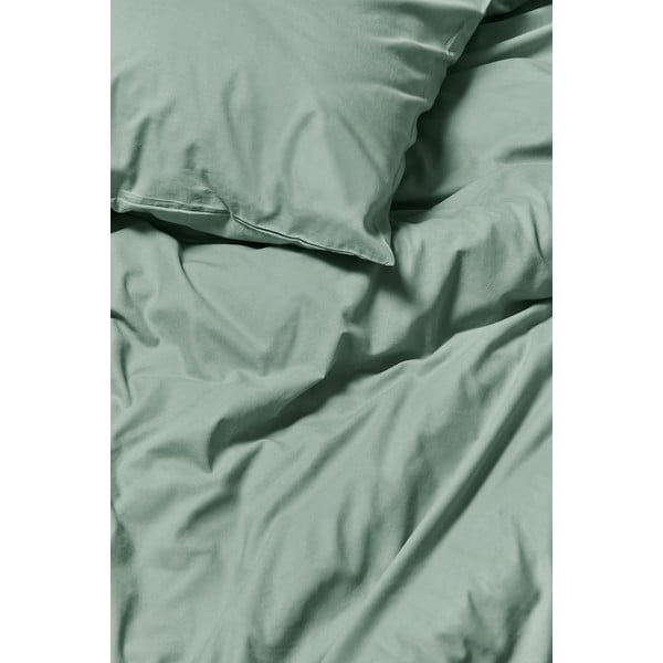 Biancheria da letto singola verde menta in cotone stonewashed , 140 x 200 cm - Bonami Selection-image-1