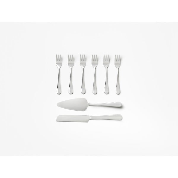 Set di forchettine da dolci bianco/argentato in acciaio inox The Essentials Cake Tools – Printworks-image-2
