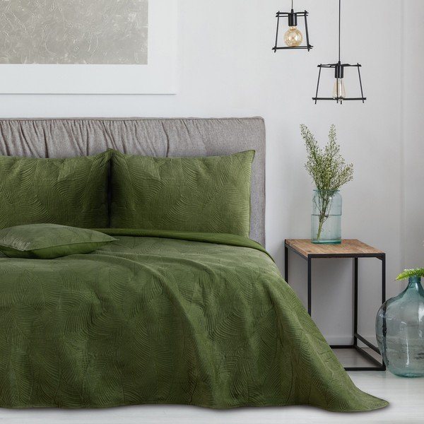 Copriletto verde per letto matrimoniale 240x260 cm Palsha - AmeliaHome-image-1