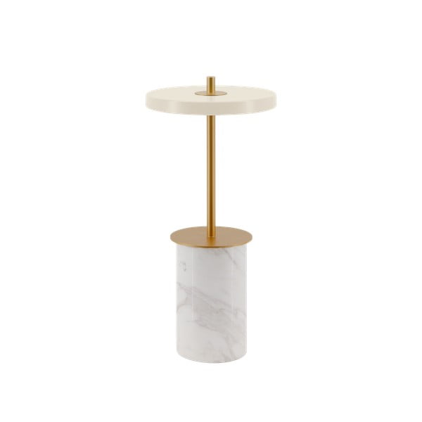 Lampada da tavolo dimmerabile a LED in marmo crema con paralume in metallo (altezza 25,5 cm) Asteria Move Mini - UMAGE