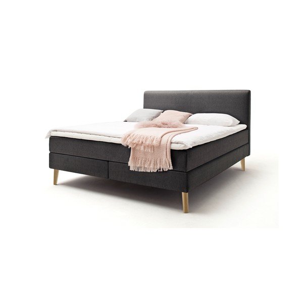 Letto boxspring color antracite 160x200 cm Greta – Meise Möbel-image-2