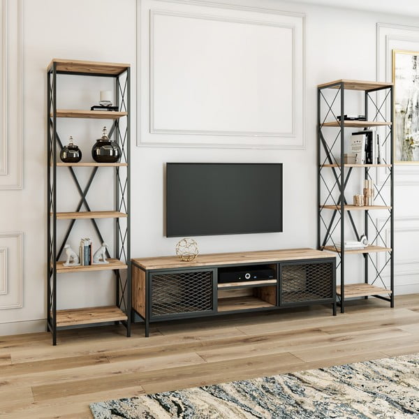 Televisore antracite/naturale 150x47 cm Maxim - Kalune Design-image-3