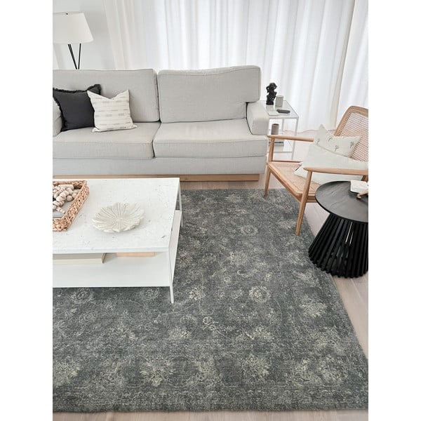 Tappeto in lana grigio 230x340 cm Calisia Vintage Flora - Agnella-image-1