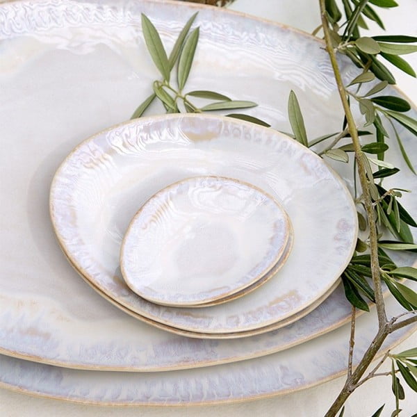 Vassoio da portata in gres bianco Brisa - Costa Nova-image-1