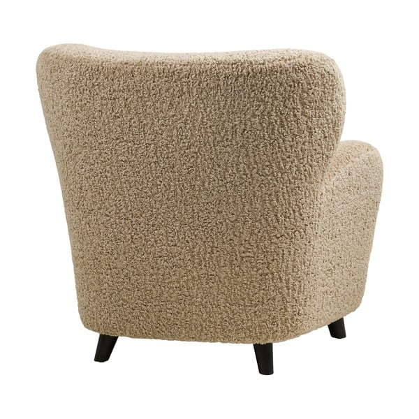 Poltrona marrone chiaro con rivestimento in bouclé Lunaro – House Nordic-image-4