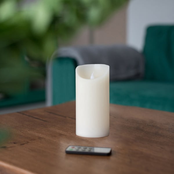 Candela a LED con telecomando, altezza 15 cm Wax - DecoKing-image-1