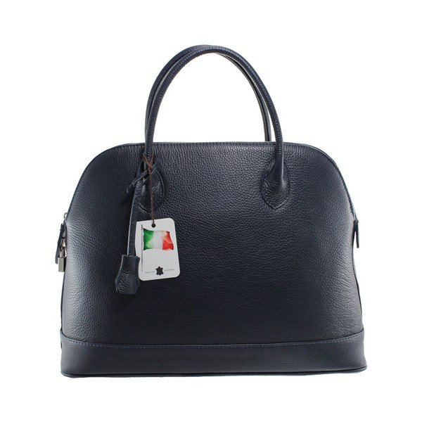 Borsa in pelle blu scuro Griot - Chicca Borse-image-1