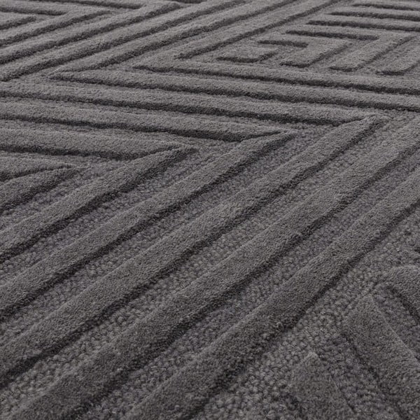 Tappeto in lana antracite 160x230 cm Hague - Asiatic Carpets-image-2