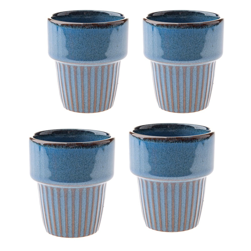 Tazzine in set per espresso blu in gres 4 pz 100 ml Tone – Dakls | Tazzine