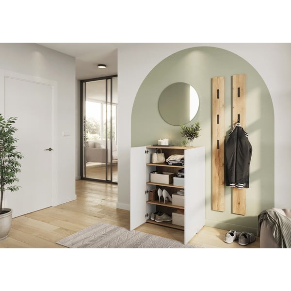 Set di mobili da ingresso bianco con effetto rovere 74x200x33 cm Alviano – Germania-image-1