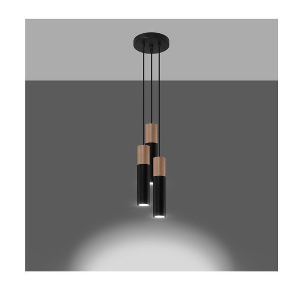 Lampada a sospensione nera ø 6 cm Paul - Sollux-image-2