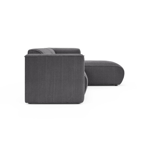 Divano angolare grigio scuro (con penisola a destra/con chaise lounge) con rivestimento in velluto a coste Merid  – Ropez-image-3
