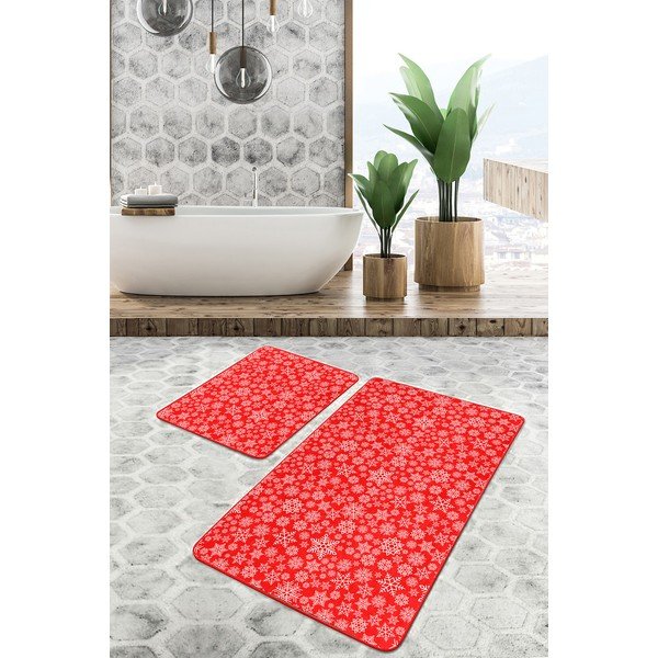 Tappetini da bagno rossi in set da 2 60x100 cm - Mila Home-image-3