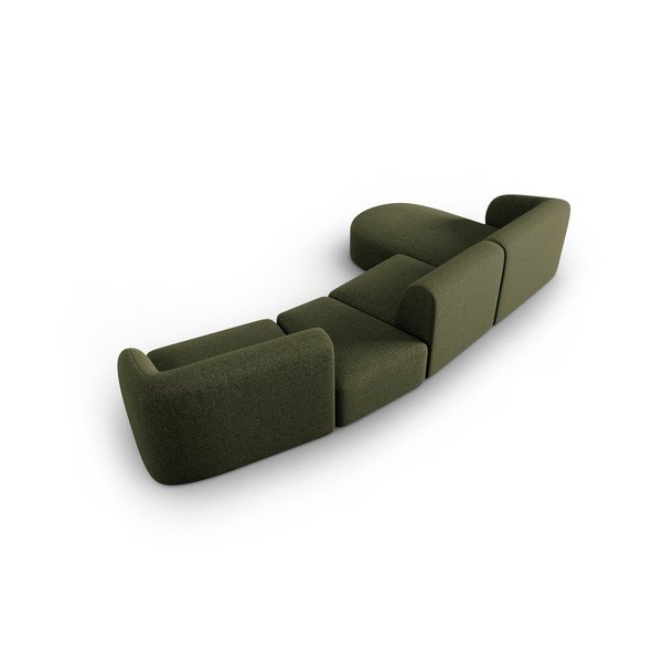Divano angolare verde (con penisola a sinistra/con chaise lounge) con rivestimento in ciniglia Paolo – Milo Casa-image-3