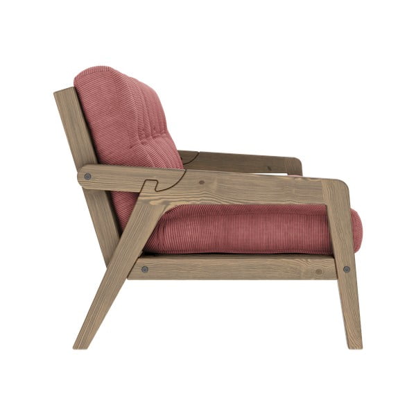 Divano letto in velluto a coste rosa 204 cm Grab Carob - Karup Design-image-4