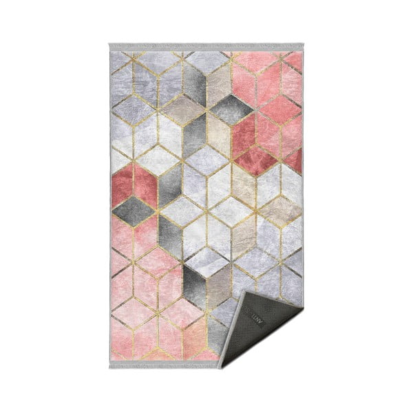 Tappeto lavabile grigio e rosa 120x180 cm Optic - Mila Home