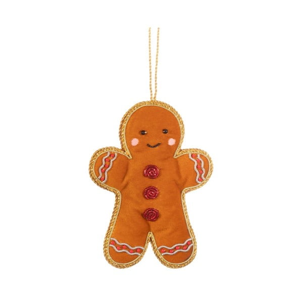 Decorazione per albero di natale in tessuto fatta a mano 10 cm Gingerbread – Sass & Belle