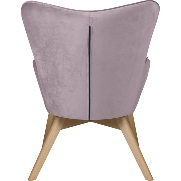 Poltrona con poggiapiedi lavanda con rivestimento in velluto Niko – Ropez-image-4