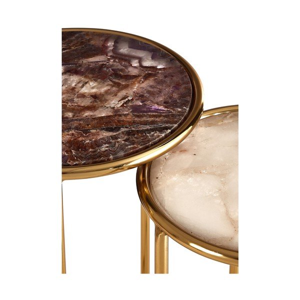 Set di tavolini rotondi con piano in pietra 2 pz ø 31 cm Vita – Premier Housewares-image-4