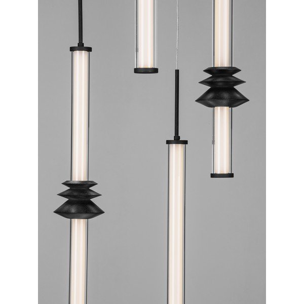 Lampadario LED nero opaco in ceramica con paralume in vetro acrilico con intensità regolabile ø 35 cm Stalactite – Nova Luce-image-4