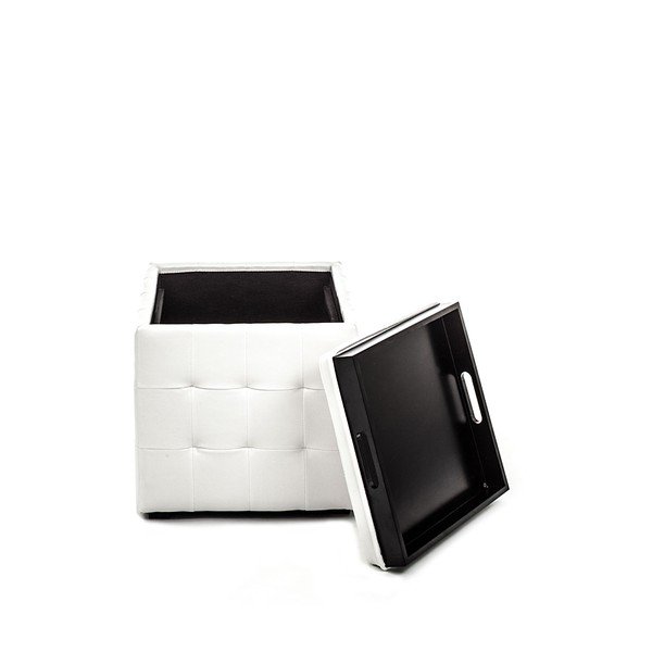 Pouf bianco con contenitore Custodia - Tomasucci-image-2
